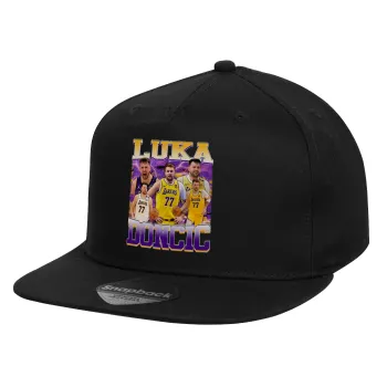 Luka Doncic Basketball , Καπέλο παιδικό Flat Snapback, Μαύρο (100% ΒΑΜΒΑΚΕΡΟ, ΠΑΙΔΙΚΟ, UNISEX, ONE SIZE)