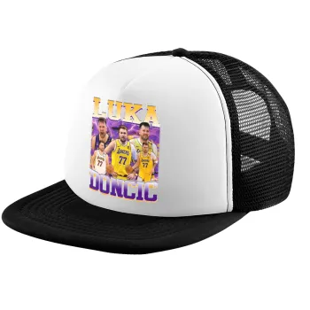 Luka Doncic Basketball , Child's Soft Trucker Hat with BLACK/WHITE Mesh (POLYESTER, CHILD, ONE SIZE)