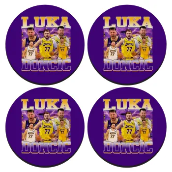 Luka Doncic Basketball , SET of 4 round wooden coasters (9cm)