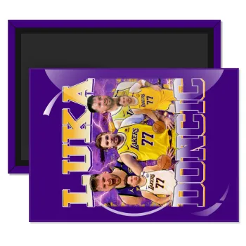 Luka Doncic Basketball , Ορθογώνιο μαγνητάκι ψυγείου διάστασης 9x6cm