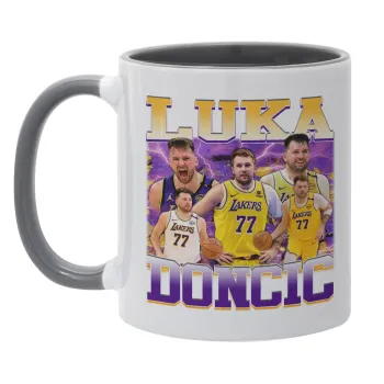 Luka Doncic Basketball , Κούπα χρωματιστή γκρι, κεραμική, 330ml