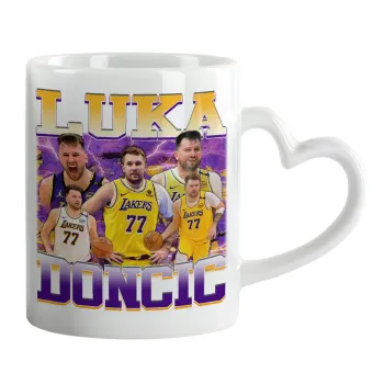 Luka Doncic Basketball , Mug heart handle, ceramic, 330ml