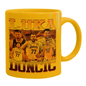 Luka Doncic Basketball , Ceramic coffee mug yellow, 330ml
