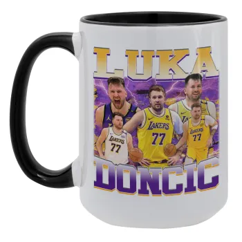 Luka Doncic Basketball , Κούπα Mega 15oz, κεραμική Μαύρη, 450ml