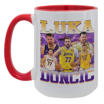 Luka Doncic Basketball , Κούπα Mega 15oz, κεραμική Κόκκινη, 450ml