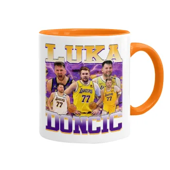 Luka Doncic Basketball , Κούπα χρωματιστή πορτοκαλί, κεραμική, 330ml