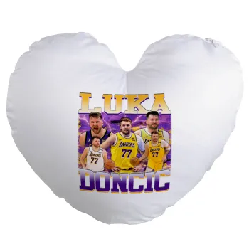 Luka Doncic Basketball , Μαξιλάρι καναπέ καρδιά 40x40cm περιέχεται το  γέμισμα
