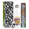 Easter candle, metallic white thermos bottle (500ml) & aromatic flat candle (30cm) (GRAY)