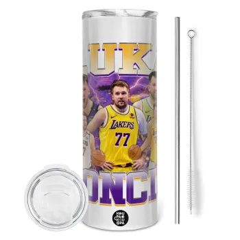 Luka Doncic Basketball , Tumbler stainless steel 600ml, with metal straw & cleaning brush