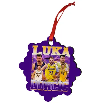 Luka Doncic Basketball , Christmas ornament snowflake wooden 7.5cm