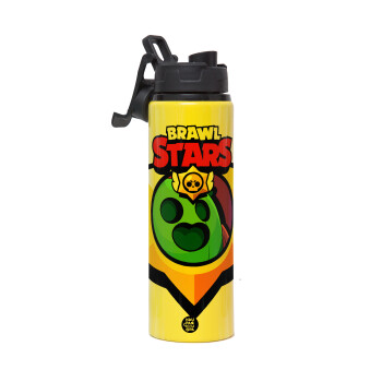 Brawl Stars Spike, Μεταλλικό παγούρι νερού με καπάκι ασφαλείας, αλουμινίου 850ml