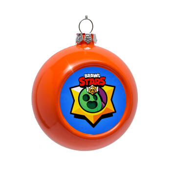 Brawl Stars Spike, Στολίδι Χριστουγεννιάτικη μπάλα δένδρου Πορτοκαλί 8cm