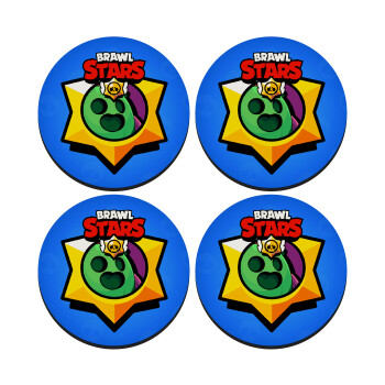 Brawl Stars Spike, ΣΕΤ 4 Σουβέρ ξύλινα στρογγυλά (9cm)