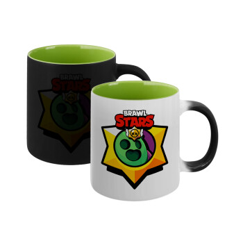 Brawl Stars Spike, Κούπα Μαγική εσωτερικό πράσινο, κεραμική 330ml που αλλάζει χρώμα με το ζεστό ρόφημα