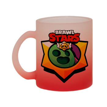 Brawl Stars Spike, Κούπα γυάλινη δίχρωμη με βάση το κόκκινο ματ, 330ml