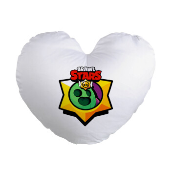 Brawl Stars Spike, Μαξιλάρι καναπέ καρδιά 40x40cm περιέχεται το  γέμισμα