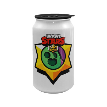 Brawl Stars Spike, Κούπα ταξιδιού μεταλλική με καπάκι (tin-can) 500ml