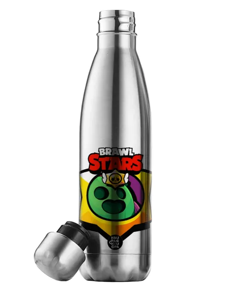 Brawl Stars Spike — Μεταλλικό παγούρι θερμός Inox (Stainless steel), διπλού τοιχώματος, 500ml