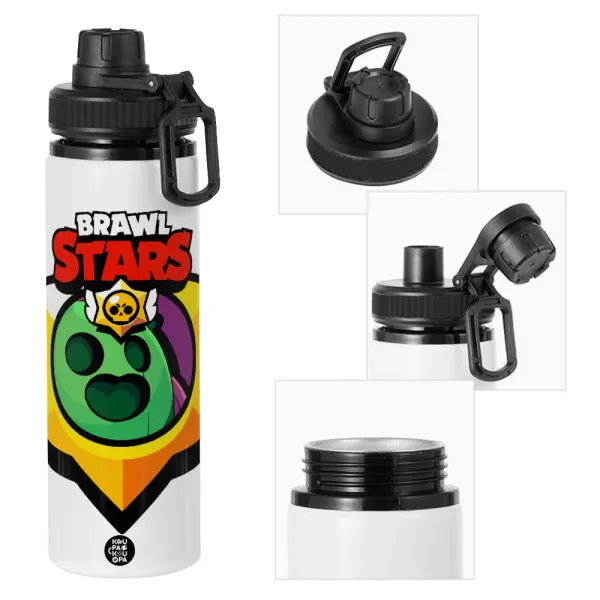 Brawl Stars Spike — Μεταλλικό παγούρι νερού με καπάκι ασφαλείας, αλουμινίου 850ml