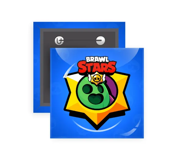 Brawl Stars Spike — Square pin badge, 5x5cm