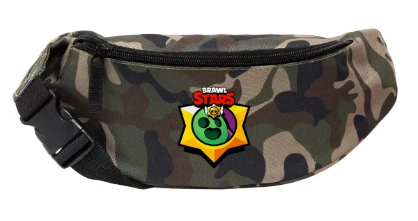 Brawl Stars Spike — Unisex waist bag (banana) in Jungle camouflage color with 2 pockets
