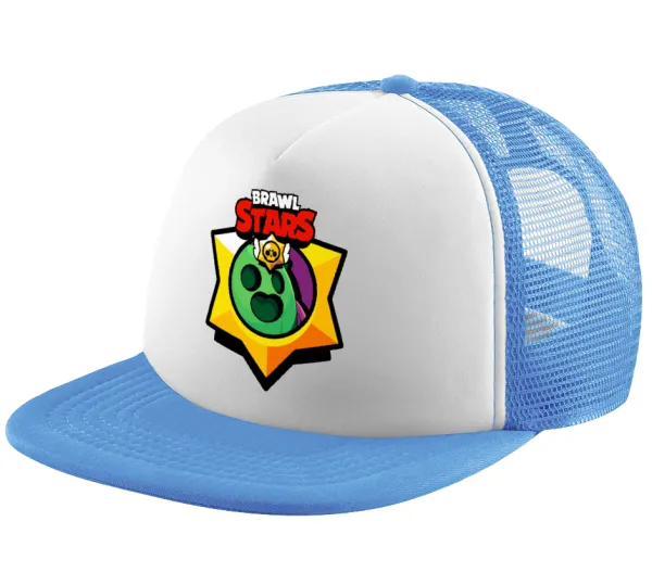 Brawl Stars Spike — Child's Soft Trucker Hat with Blue/White Mesh (POLYESTER, CHILD, ONE SIZE)