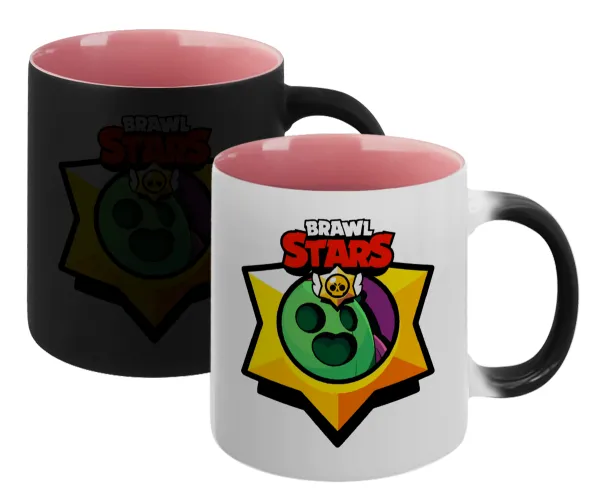 Brawl Stars Spike — Magic mug with pink interior, ceramic, 330ml, changes colour with hot drinks