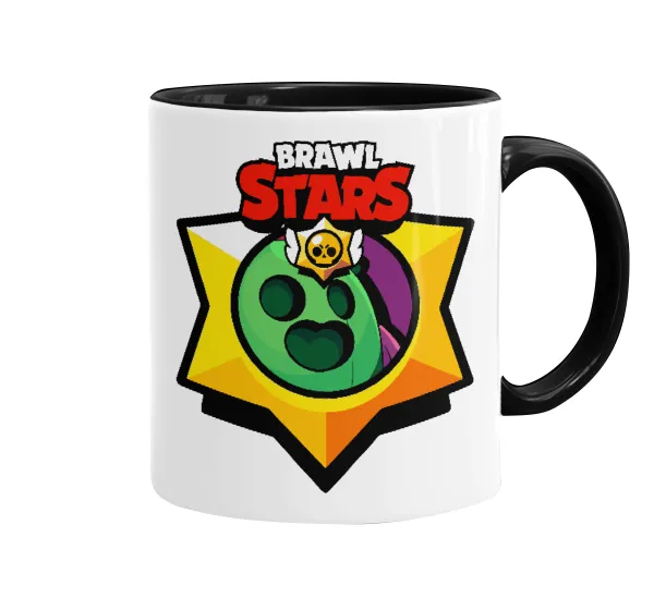 Brawl Stars Spike — Κούπα χρωματιστή μαύρη, κεραμική, 330ml