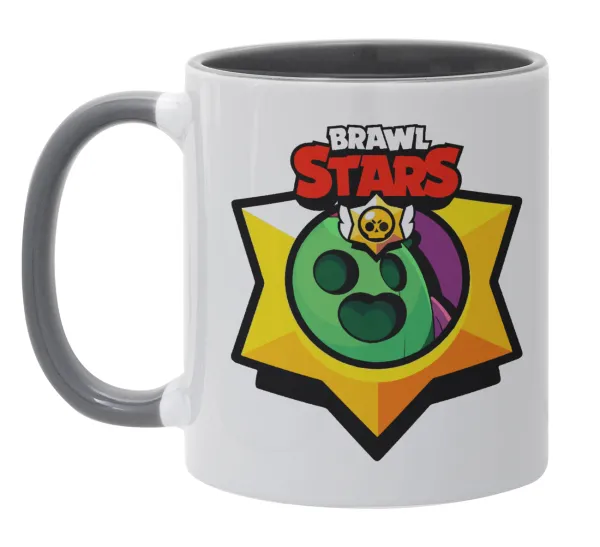 Brawl Stars Spike — Κούπα χρωματιστή γκρι, κεραμική, 330ml