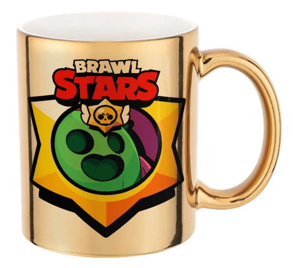 Brawl Stars Spike — Κούπα κεραμική, χρυσή καθρέπτης, 330ml