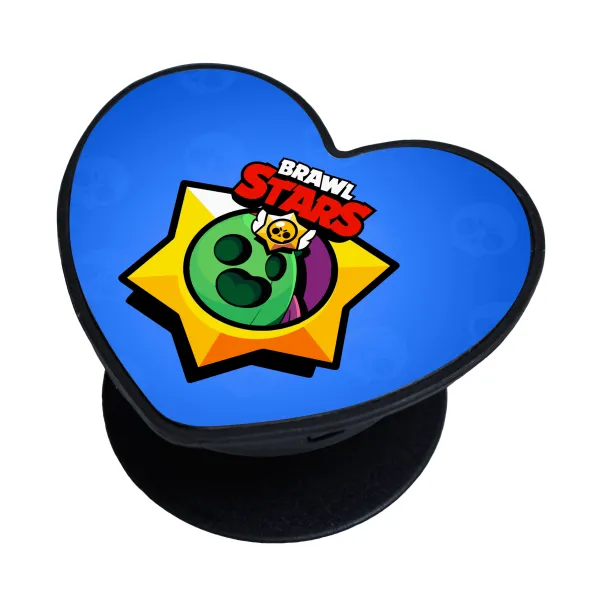 Brawl Stars Spike — Phone holder stand, heart, black, hand grip for mobile phones