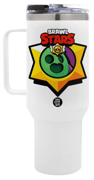 Brawl Stars Spike — Mega Stainless steel Tumbler with lid, double wall 1,2L