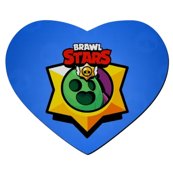Brawl Stars Spike, Mousepad heart 23x20cm