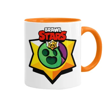 Brawl Stars Spike, Κούπα χρωματιστή πορτοκαλί, κεραμική, 330ml