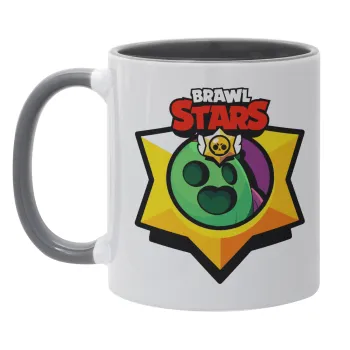 Brawl Stars Spike, Κούπα χρωματιστή γκρι, κεραμική, 330ml
