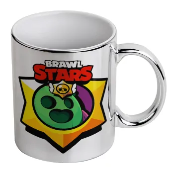 Brawl Stars Spike, Mug ceramic, silver mirror, 330ml