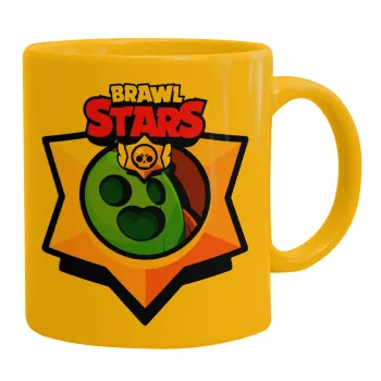 Brawl Stars Spike, Κούπα, κεραμική κίτρινη, 330ml
