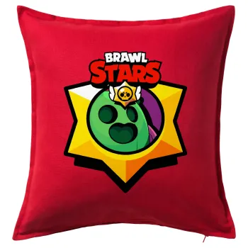 Brawl Stars Spike, Μαξιλάρι καναπέ Κόκκινο 100% βαμβάκι, περιέχεται το γέμισμα (50x50cm)