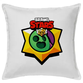 Brawl Stars Spike, Μαξιλάρι καναπέ ΛΕΥΚΟ 100% βαμβάκι, περιέχεται το γέμισμα (50x50cm)