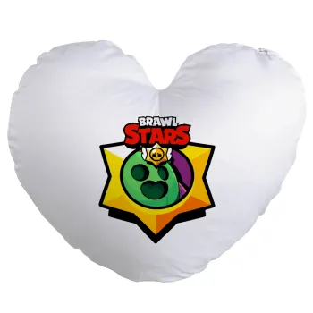 Brawl Stars Spike, Μαξιλάρι καναπέ καρδιά 40x40cm περιέχεται το  γέμισμα