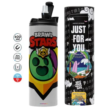 Brawl Stars Spike, Tumbler stainless steel GREY 600ml