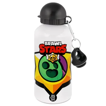 Brawl Stars Spike, Metal water bottle, White, aluminum 500ml