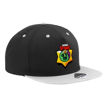 Brawl Stars Spike, Καπέλο Ενηλίκων Flat Snapback Μαύρο/Γκρι, (100% ΒΑΜΒΑΚΕΡΟ TWILL, ΕΝΗΛΙΚΩΝ, UNISEX, ONE SIZE)