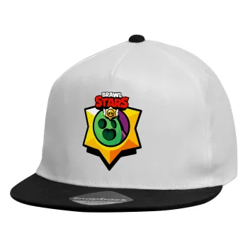 Brawl Stars Spike, Καπέλο παιδικό Flat Snapback, Λευκό (100% ΒΑΜΒΑΚΕΡΟ, ΠΑΙΔΙΚΟ, UNISEX, ONE SIZE)