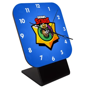 Brawl Stars Spike, Quartz Wooden table clock with hands (10cm)