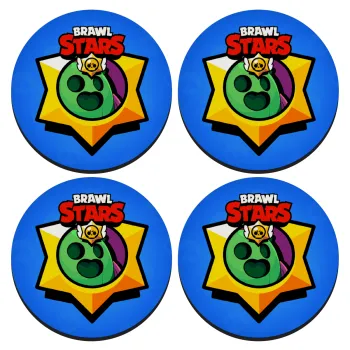 Brawl Stars Spike, ΣΕΤ 4 Σουβέρ ξύλινα στρογγυλά (9cm)