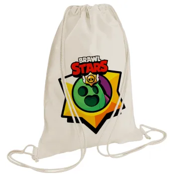Brawl Stars Spike, Τσάντα πλάτης πουγκί GYMBAG natural (28x40cm)