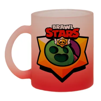 Brawl Stars Spike, Κούπα γυάλινη δίχρωμη με βάση το κόκκινο ματ, 330ml