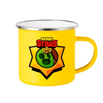 Brawl Stars Spike, Κούπα Μεταλλική εμαγιέ Κίτρινη 360ml