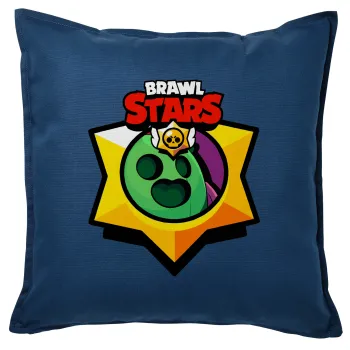 Brawl Stars Spike, Μαξιλάρι καναπέ Μπλε 100% βαμβάκι, περιέχεται το γέμισμα (50x50cm)